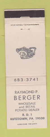 Matchbook Cover - Raymond Berger Potato Dealer Kutztown PA WEAR
