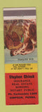 Matchbook Cover - Stephen Chisek Insurance Real Estate Simpson PA