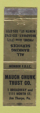 Matchbook Cover - Mauch Chuck Trust Bank Jim Thorpe PA WEAR