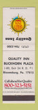 Matchbook Cover - Quality Inn Bloomsburg PA