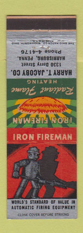 Matchbook Cover - Iron Fireman Heating Harry Jacoby Harrisburg PA robot