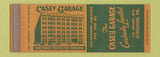 Matchbook Cover - Casey Garage parking Scranton PA