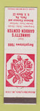 Matchbook Cover - Iannetti's Garden Center Flowers Burgettstown PA