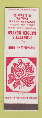Matchbook Cover - Iannetti's Garden Center Flowers Burgettstown PA