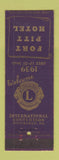 Matchbook Cover - Lions Club Convention Fort Pitt Hotel Pittsburgh PA 1939