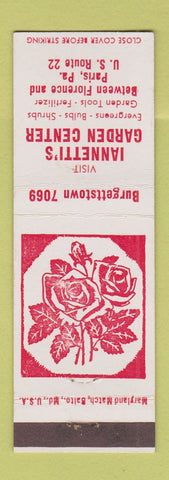 Matchbook Cover - Iannetti's Garden Center Flowers Burgettstown PA