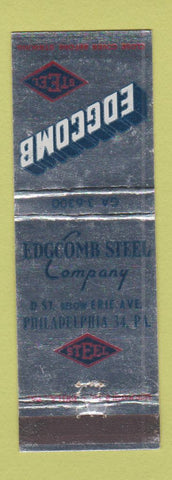 Matchbook Cover - Edgcomb Steel Philadelphia PA