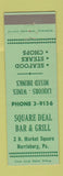 Matchbook Cover - Square Deal Bar Grill Harrisburg PA