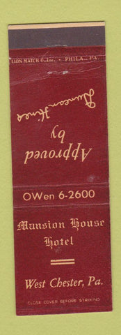 Matchbook Cover - Mansion House Hotel West Chester PA Duncan Hines
