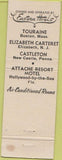 Matchbook Cover - Hotel Touraine Boston MA Red