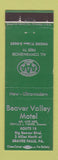 Matchbook Cover - Beaver Valley Motel Beaver Falls PA GREEN