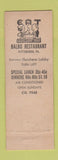 Matchbook Cover - Balbo Italian Restaurant Pittsburgh PA