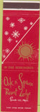 Matchbook Cover - Oak N Spruce Resort Lodge South Lee MA red