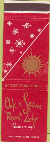 Matchbook Cover - Oak N Spruce Resort Lodge South Lee MA red