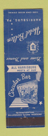 Matchbook Cover - Hotel Bolton Harrisburg PA Circular Bar