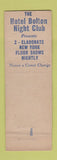 Matchbook Cover - Hotel Bolton Harrisburg PA Circular Bar