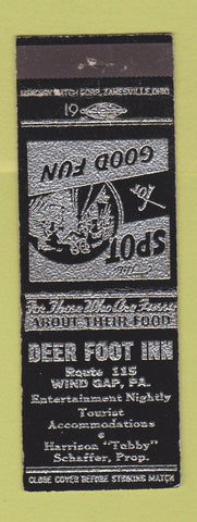Matchbook Cover - Deer Foot Inn Wind Gap PA