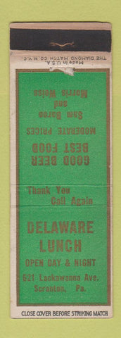 Matchbook Cover - Delaware Lunch Scranton PA WEAR