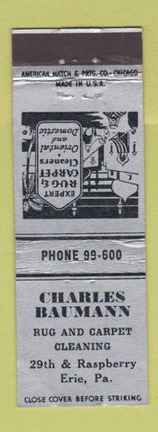 Matchbook Cover - Charles Baumann Rug Carpet Cleaning Erie PA