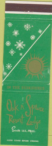 Matchbook Cover - Oak N Spruce Resort Lodge South Lee MA green