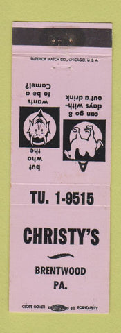 Matchbook Cover - Christy's Brentwood PA LAVENDER