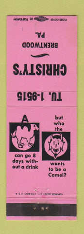 Matchbook Cover - Christy's Brentwood PA PINK