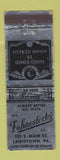 Matchbook Cover - Fahnestock's Restaurant Lewistown PA WORN