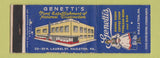 Matchbook Cover - Genetti's Restaurant Hazleton PA girlie