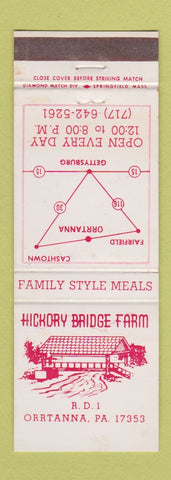 Matchbook Cover - Hickory Bridge Farm Orrtanna PA