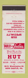 Matchbook Cover - Hut Restaurant Pizza New Castle PA WEAR