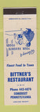 Matchbook Cover - Bittner's Restaurant Somerset PA