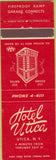 Matchbook Cover - Hotel Utica NY