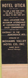 Matchbook Cover - Hotel Utica NY