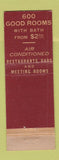 Matchbook Cover - Hotel Roosvelt Pittsburgh PA