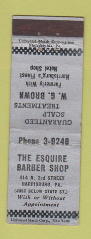 Matchbook Cover - Esquire Barber Shop Harrisburg PA WEAR