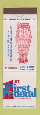 Matchbook Cover - First Federal Bank Ambridge PA