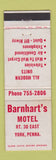 Matchbook Cover - Barnhart's Motel York PA WEAR