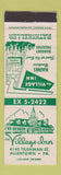 Matchbook Cover - Village Inn Allentown PA