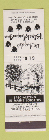Matchbook Cover - De Angelo's Black Angus Inn Chester County PA Ludwig's Corner