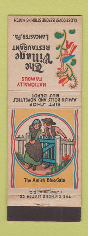Matchbook Cover - Village Restaurant Lancaster PA Amish Blue Gate