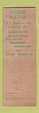 Matchbook Cover - Dickerson Real Estate Springfield PA WEAR