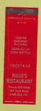 Matchbook Cover - Rillo's Restaurant Carlisle PA Italian