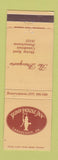 Matchbook Cover - Pump House Inn Canadensis PA