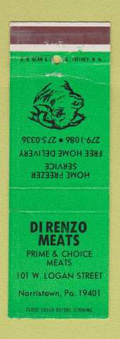 Matchbook Cover - Di Renzo Meats Norristown PA WEAR DD Bean