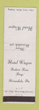 Matchbook Cover - Hotel Wayne Honesdale PA low phone #