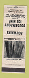 Matchbook Cover - Coudersport Ice Mine PA