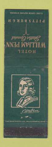 Matchbook Cover - Hotel William Penn Pittsburgh PA Statler WEAR