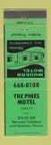 Matchbook Cover - Pines Motel between Tamaqua Hazleton PA