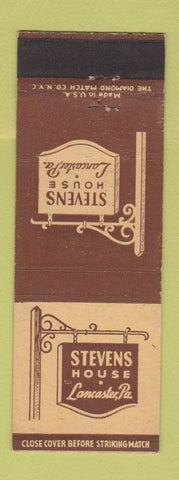 Matchbook Cover - Stevens House Lancaster PA