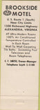 Matchbook Cover - Brookside Motel Alexandria VA